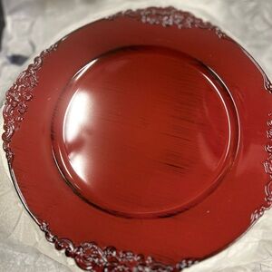 Elegant Red Decorative Plate